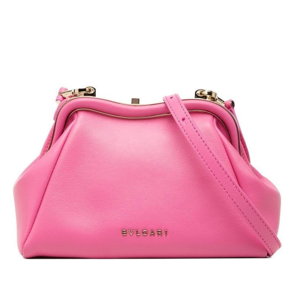 Bvlgari Serpenti Shoulder Bag Pink Leather